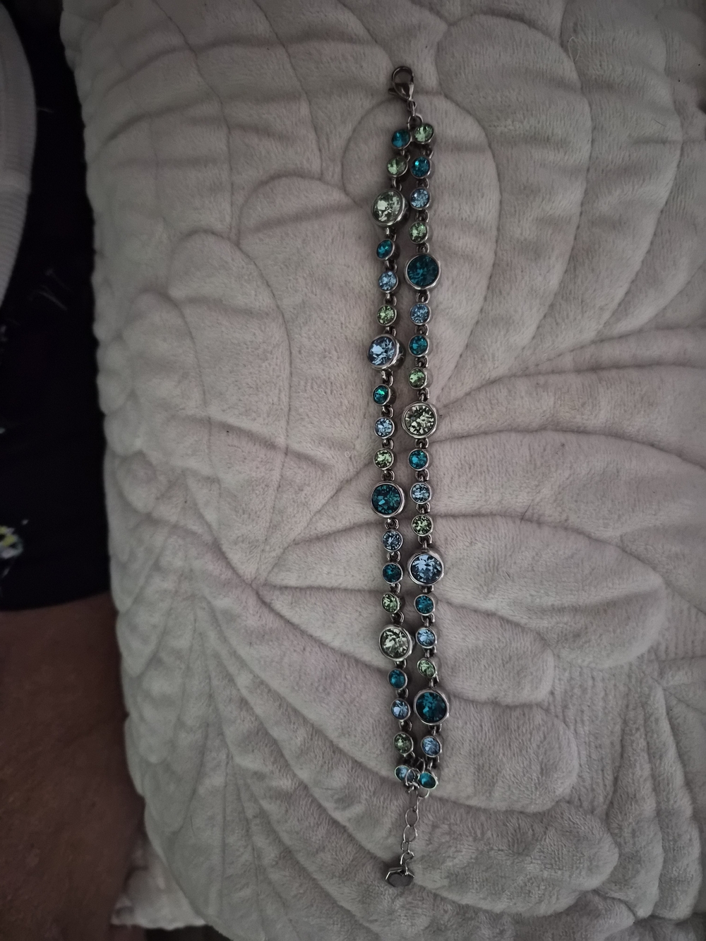 Touchstone Crystal Teal, Aqua & Light Green Crystal Bracelet